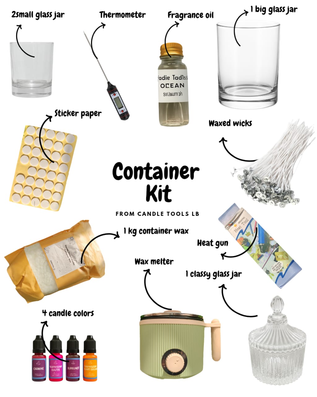 Container wax kit - بكج صناعة شمعة الأوعية