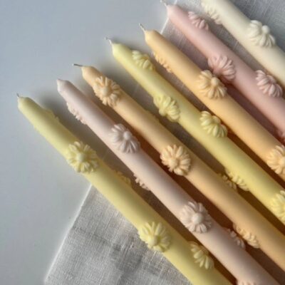 Pillar Candles with Flowers شموع عمودية مع زهور