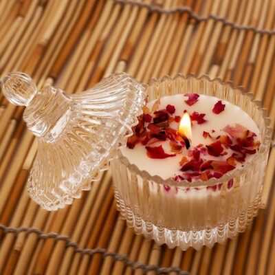 Classy Glass Jar إناء زجاجي أنيق Height 4.5 cm Diameter 6 cm