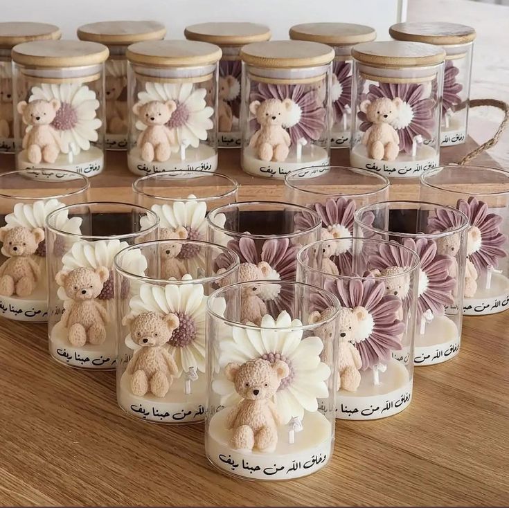 glass jar with bambo lid 8X6 CM - الصورة 5