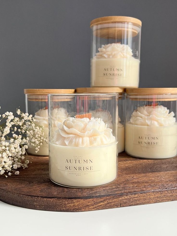 glass jar with bambo lid 8X6 CM - الصورة 4