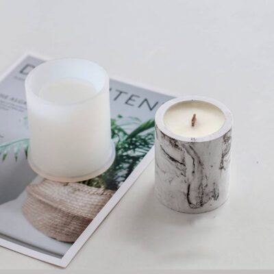 Round Silicone Mold for Making Concrete Candle Jars