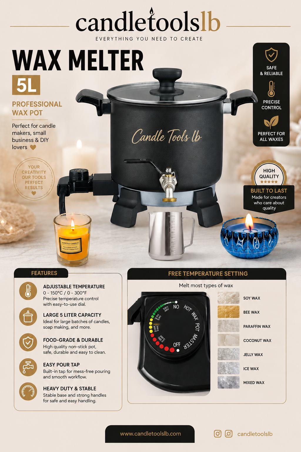 Wax melter 5L