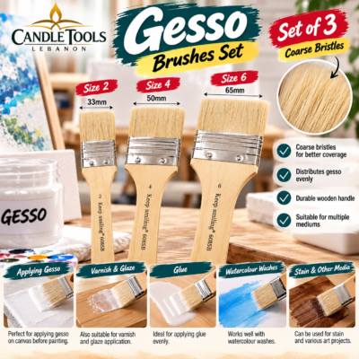 Gesso Brushes – Set of 3 | Candle Tools Lebanon